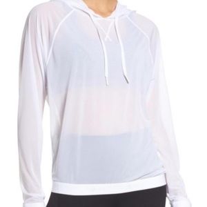 Zella see through mesh white athletic hoodie